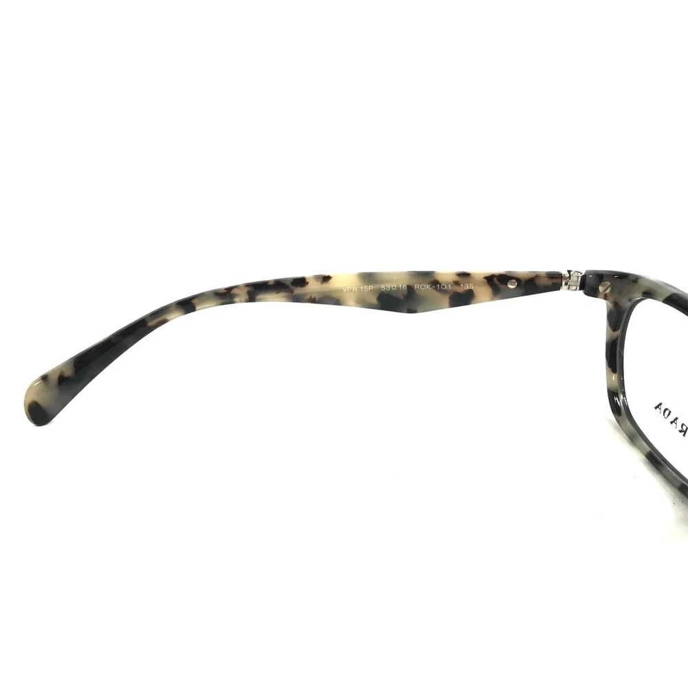 Prada Eyeglasses Frames VPR15P ROK-1O1 Black Tortoise Cat Eye Full Rim 53-16-135